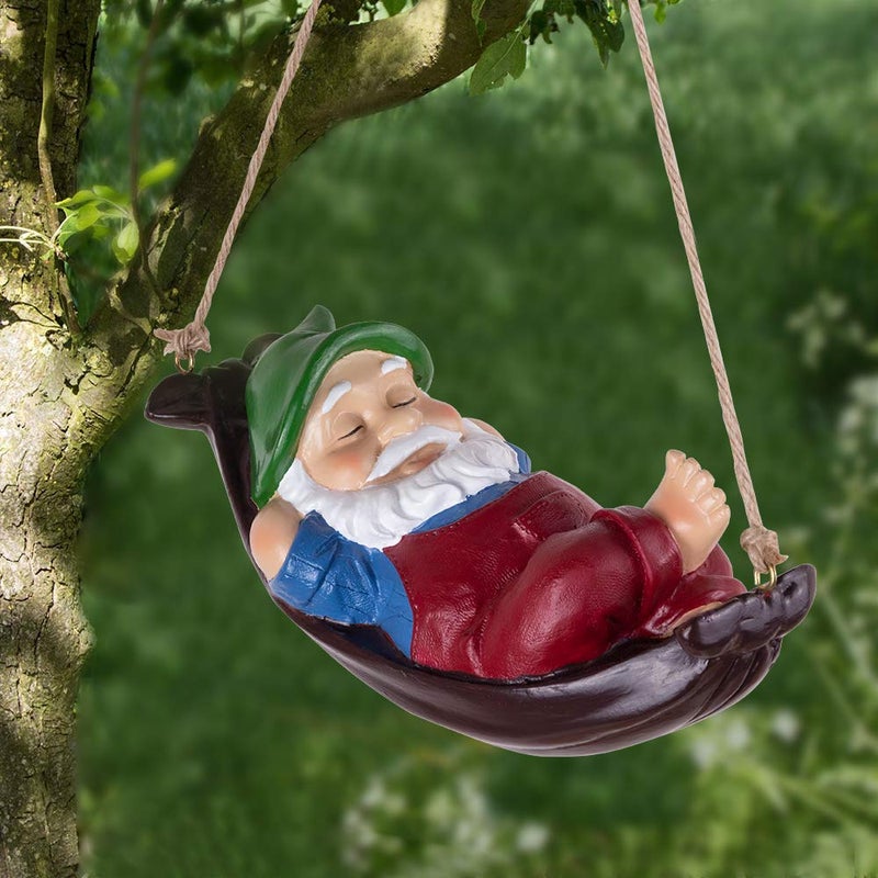 Keygift Gnomes Yard Decorations Outdoor Cute Resin Hammock Gnome Hanging Statues Garden Decor Backyard Art - Image 5
